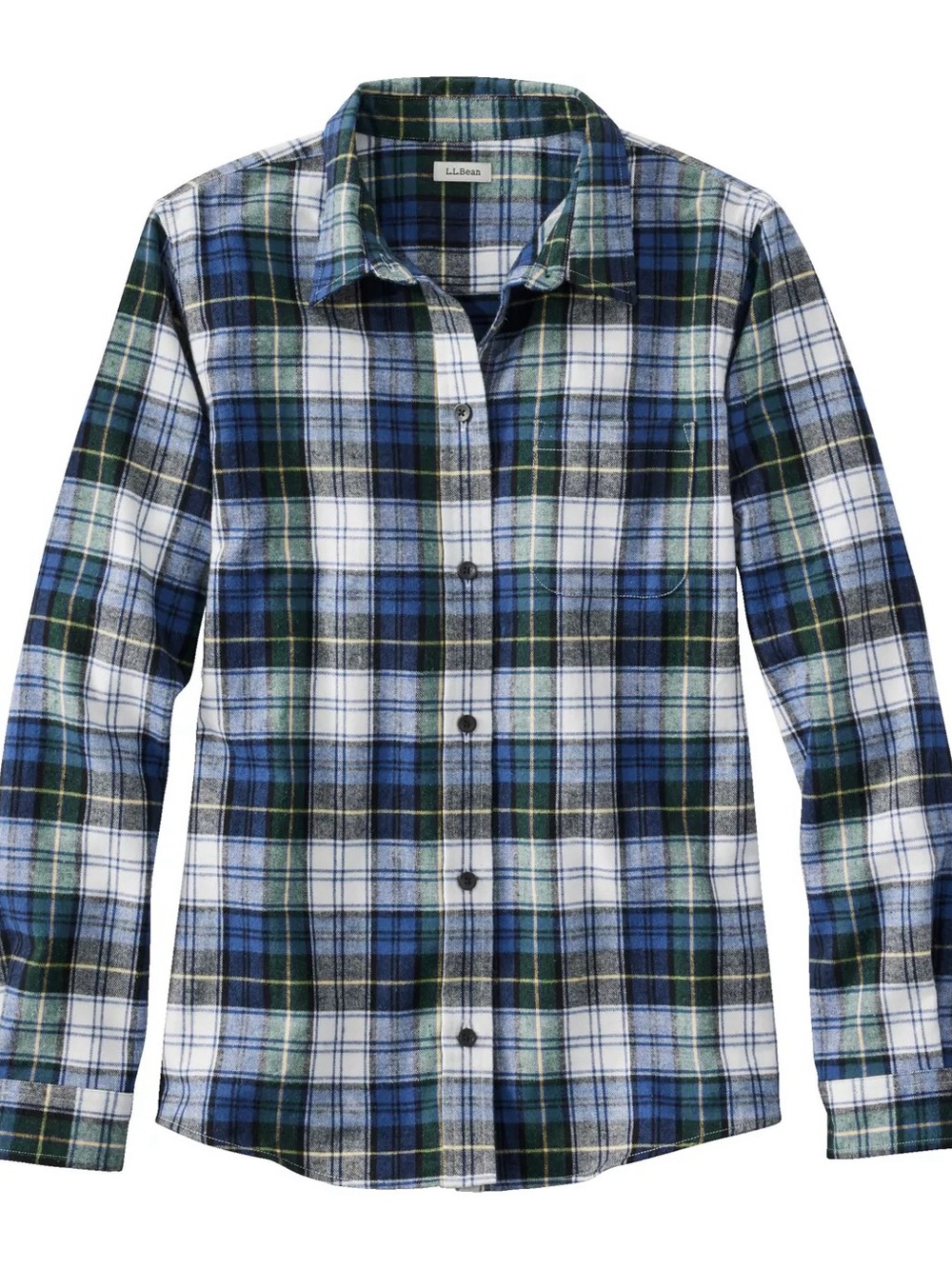 LL Bean Scotch Plaid Flannel Shirt, Relaxed Fit